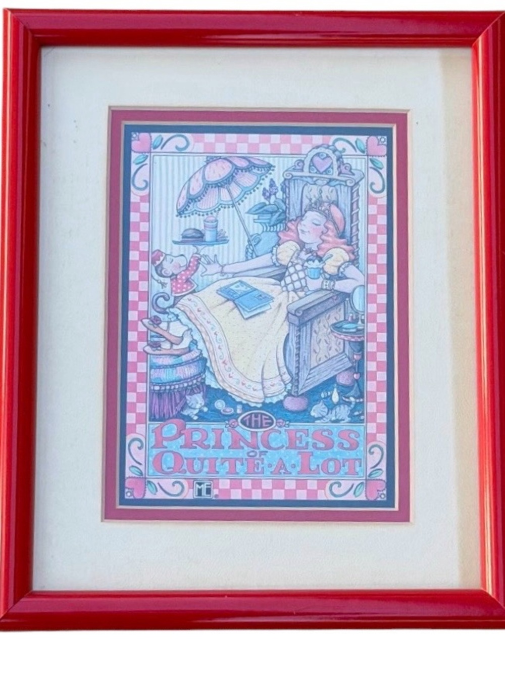 Mary Engelbreit Framed 'The Princess Quite a Lot' Wall Art - Red Frame
